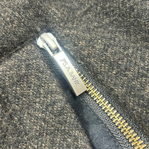 Jos A Bank Men’s Large Wool Tweed Coat Brown Black Button/Zip Pockets Luxury - Picture 13 of 13